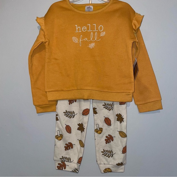Fall girl set crew neck sweater and pants - Picture 1 of 10